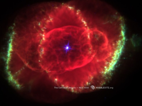 دورة حياة النجوم ... ولادة .. شباب .. هرم .. موت ... سبحان الله Cat-eye-nebula